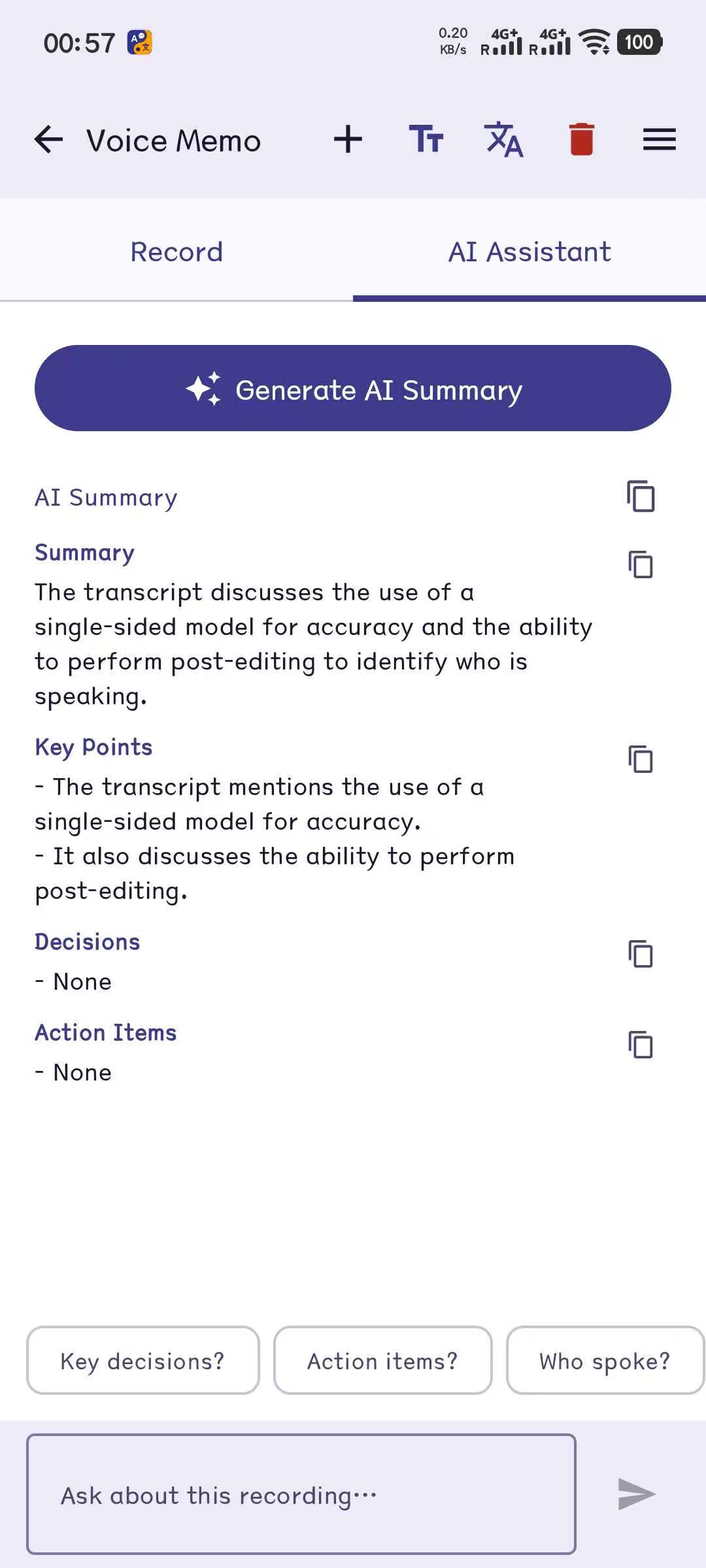 Smart voice memos